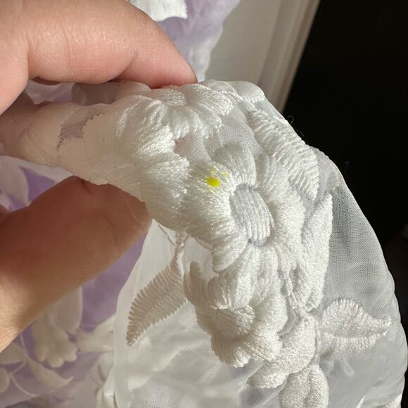 Think Pink Purple White Floral Lace Sheer Overlay Dress Girls Size 4 - Picture 5 of 7